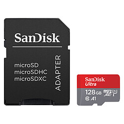 SanDisk Ultra microSD UHS-I U1 128 Go 140 Mo/s + Adaptateur SD