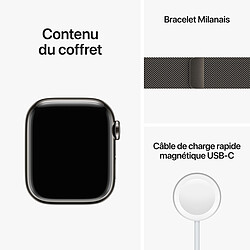 Apple Watch Series 8 GPS + Cellular Acier Inoxydable Graphite Bracelet Milanais 41 mm pas cher