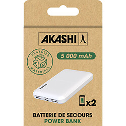 Acheter Akashi Batterie de Secours 5000 mAh Eco (Blanc)