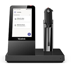 Yealink WH67 Teams Micro-casque convertible sans fil DECT avec base et écran tactile 4" - USB-A - certifié Microsoft Teams