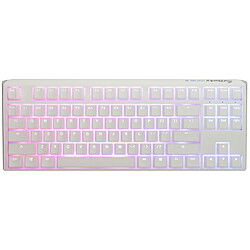 Ducky Channel One 3 TKL White (Cherry MX Black) Clavier haut de gamme - format TKL - interrupteurs mécaniques noirs (switches Cherry MX Black) - rétroéclairage RGB - remplacement à chaud des interrupteurs - touches en PBT - AZERTY, Français