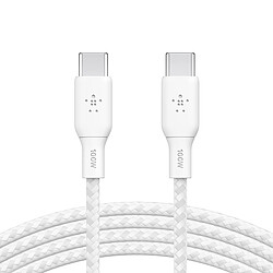 Belkin Câble USB-C vers USB-C 100W renforcé (blanc) - 2 m