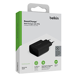 Belkin Chargeur Secteur USB-C 25 W pour iPhone (20 W) et Samsung (25 W) - Noir