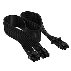 Corsair câble 600W 12+4 broches PCIe Gen 5 - Noir Câble adaptateur PCIe 12+4 pin gainés et maillés triple couche en paracorde