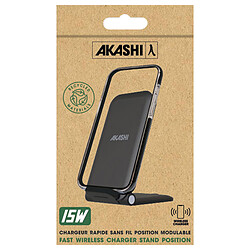 Akashi Chargeur Rapide Sans Fil 15W avec Position Noir pas cher