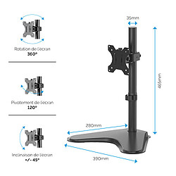 Avis Fellowes Bras porte écran vertical sur pied Professional