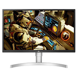 LG 27" LED 27UL550P-W Ecran PC 4K - 3840 x 2160 pixels - 5 ms (gris à gris) - Format large 16/9 - Dalle IPS - HDR - FreeSync - HDMI/DisplayPort - Pivot - Noir/Argent