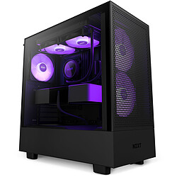 NZXT H5 Flow RGB Noir Boîtier moyen tour compact avec fenêtre latérale en verre trempé et ventilateurs RGB