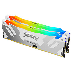 Kingston FURY Renegade RGB 32 Go (2 x 16 Go) DDR5 6800 MHz CL36 - Blanc Kit Dual Channel 2 barrettes de RAM DDR5 PC5-54400 - KF568C36RWAK2-32