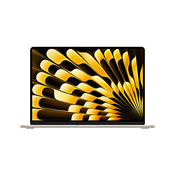 Apple MacBook Air M2 15 pouces (2023) Lumière stellaire 8Go/256 Go (MQKU3FN/A) Puce Apple M2 (GPU 10 coeurs) 8 Go SSD 256 Go 15.3" LED Liquid Retina Wi-Fi AX/Bluetooth Webcam Mac OS Ventura