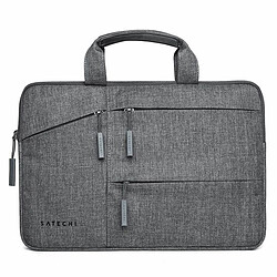 SATECHI Sacoche Waterproof 15" Gris Sacoche pour ordinateur portable (15.6" maximum) en tissu waterproof, avec 3 poches pour accessoires 