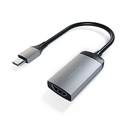 SATECHI Adaptateur USB-C vers HDMI 4K 60 Hz - Gris Adaptateur USB-C vers HDMI - Mâle / Femelle (compatible 4K à 60 Hz)