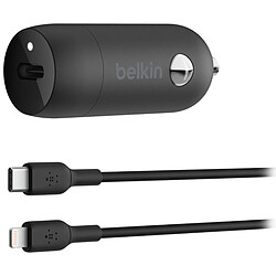 Belkin Chargeur 30W pour allume-cigare avec câble USB-C vers Lightning (noir) Chargeur allume-cigare USB-C PD (30 W) avec câble USB-C vers Lightning