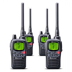 Midland G9 Pro Valibox Lot de 4 Talkies Walkies IPX4 - 101 canaux PMR446 - portée jusqu'à 12 km - autonomie 23h