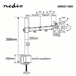 Nedis Support de Moniteur de bureau 32" (1 écran) pas cher