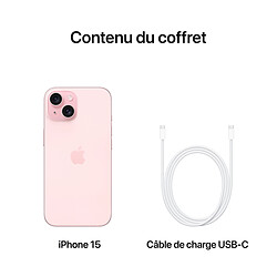 Apple iPhone 15 - 5G - 6/256 Go - Rose pas cher