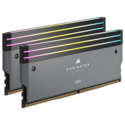 Corsair Dominator Titanium DDR5 RGB 64 Go (2 x 32 Go) 6000 MHz CL30 - Gris