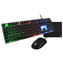 The G-Lab Combo Yttrium Ensemble 3-en-1 pour gamer (clavier rétroéclairé AZERTY + souris optique rétroéclairée + tapis)