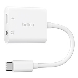 Belkin Adaptateur USB-C vers 3.5 mm Audio + USB-C recharge Adaptateur USB-C vers Jack 3.5 mm + USB-C Audio avec Power Delivery 60 W