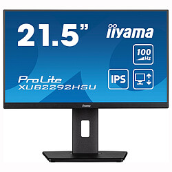 iiyama 21.5" LED - ProLite XUB2292HSU-B6 Ecran PC Full HD 1080p - 1920 x 1080 pixels - 0.4 ms (MPRT) - Format large 16/9 - Dalle IPS - 100 Hz - FreeSync - HDMI/DisplayPort - Pivot - Hub USB - Noir