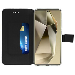 Akashi Etui Folio Porte Carte Noir Samsung Galaxy S24 Ultra