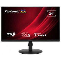 ViewSonic 23.8" LED - VG2408A-MHD Ecran PC Full HD 1080p - 1920 x 1080 pixels - 5 ms (gris à gris) - 16/9 - IPS - 100 Hz - VGA/HDMI/DisplayPort - Haut-parleurs - Pivot - Noir