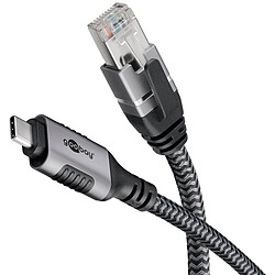 Goobay Câble Ethernet USB-C 3.1 vers RJ45 CAT 6 FTP - M/M - 1 m Câble USB-C vers RJ45 - M/M - 1 m