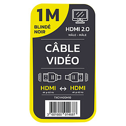 TEXTORM Câble HDMI 2.0 blindé - Mâle/Mâle - 1 M