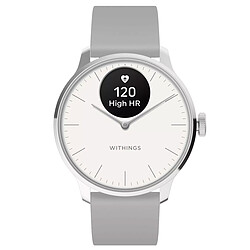 Withings ScanWatch Light (38 mm / Blanc) Montre connectée - étanche 50 m - GPS - capteur PGG - suivi d'activité - Bluetooth Low Energy - autonomie 30 jours