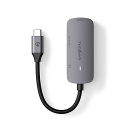 Nedis adaptateur Multi-Ports USB-C vers USB, USB-C et HDMI - 10 cm - Gris