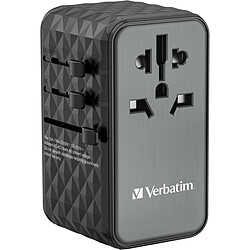 Verbatim UTA-06 Adaptateur universel de voyage avec 2 ports USB-C PD et QC 4+ et 2 ports USB-A QC 3.0