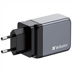 Verbatim GNC-65 Chargeur mural GaN avec 2 ports USB-C PD 65W et 1 port USB-A QC 3.0