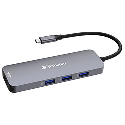 Verbatim CMH-08 Hub USB-C vers 2x HDMI, 3x USB-A, 1x USB-C, 1x microSD, 1x SD