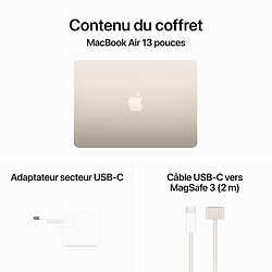 Apple MacBook Air M3 13 pouces (2024) Lumière stellaire 16 Go/256 Go (MC8J4FN/A) pas cher