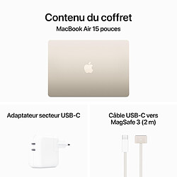 Apple MacBook Air M3 15 pouces (2024) Lumière stellaire 16 Go/256 Go (MC9F4FN/A) pas cher