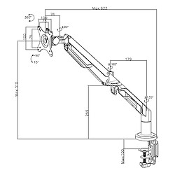 INOVU PREMIUM MOUNT LT1 Noir - Support bureau pour 1 écran