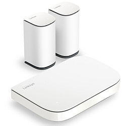 Linksys Velop Micro 6 Système Wi-Fi 6 Mesh (LN11011202) Pack d'un routeurLN1100 Wi-Fi 6 AX3000 MU-MIMO 2x2 + 4 x LAN 1 GbE + 1 WAN 2.5 GbE et 2 nodes LN1200 Wi-Fi 6 AX3000 MU-MIMO 2x2