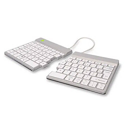 R-Go Split Break Wireless Keyboard (Blanc) Clavier sans fil ergonomique en deux parties (AZERTY, Français)