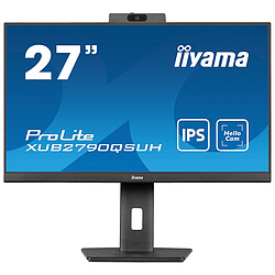 iiyama 27" LED - ProLite XUB2790QSUH-B1 Ecran PC 2.5K - 2560 x 1440 pixels - 1 ms (MPRT) - Format large 16/9 - Dalle IPS - 100 Hz - Adaptive-Sync - DisplayPort/HDMI/USB-C - Pivot - Hub USB 3.0 - Webcam - Noir