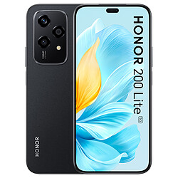 Honor 200 Lite 5G Noir (8 Go / 256 Go) Smartphone 5G-LTE Dual SIM - Dimensity 6080 8-Core 2.4 GHz - RAM 8 Go - Ecran tactile AMOLED 90 Hz 6.7" 1080 x 2412 - 256 Go - NFC/Bluetooth 5.1 - 4500 mAh - Android 14