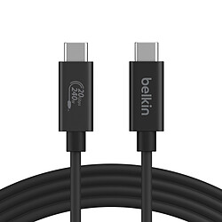 Belkin Câble USB4 20 Gbps USB-C vers USB-C - Mâle/Mâle (noir) - 2 m