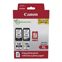 Canon PG-545XL/CL-546XL Photo Value Pack Pack de cartouches d'encre noire + couleurs