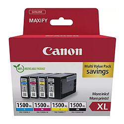 Canon PGI-1500XL Multipack 4 couleurs Pack de 4 cartouches d'encre noire + couleurs à rendement élevé