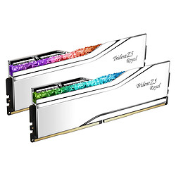 G.Skill Trident Z5 Royal 96 Go (2 x 48 Go) DDR5 6800 MHz CL34 - Argent Kit Dual Channel 2 barrettes de RAM DDR5 PC5-54400 - F5-6800J3446F48GX2-TR5S