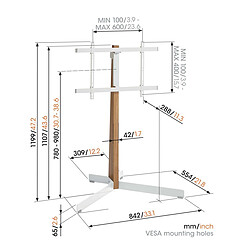 Avis Vogel's TVS 3695 Support Pied TV (Bois et Blanc)