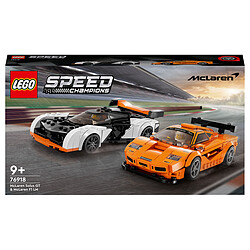 LEGO Speed Champions 76918 McLaren Solus GT et McLaren F1 LM Jouet de Contruction Voiture de Course, Kit de Maquette Hypercar, Set à Collectionner 2023