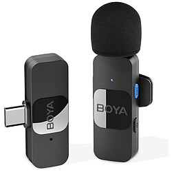 Boya BY-V10 Micro cravate sans fil - micro omnidirectionnel - portée 50m - USB-C - 1 émetteur - 1 récepteur