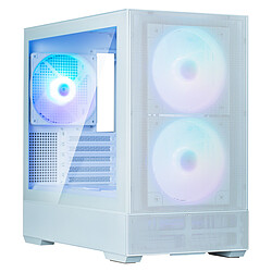 Zalman P30 Air White Boîtier MiniTour avec panneau en verre trempé, façade Mesh et 3 ventilateurs ARGB