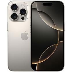 Apple iPhone 16 Pro 1 To Titane Naturel Smartphone 5G-LTE IP68 Dual SIM - Apple A18 Pro Hexa-Core - Ecran Super Retina XDR OLED 6.3" 1206 x 2622 - 1 To - NFC/Bluetooth 5.3 - iOS 18