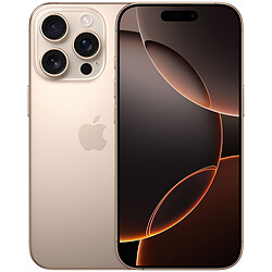 Apple iPhone 16 Pro 512 Go Titane Sable Smartphone 5G-LTE IP68 Dual SIM - Apple A18 Pro Hexa-Core - Ecran Super Retina XDR OLED 6.3" 1206 x 2622 - 512 Go - NFC/Bluetooth 5.3 - iOS 18